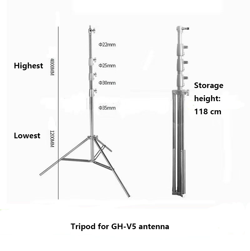 Stainless Steel  Positive V Antenna Bracket Thick Tripod Air Pressure Bracket Metal Portable 4 Meters Heavy Tripod